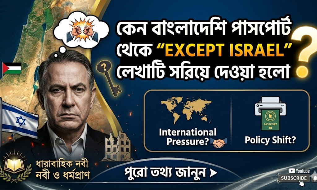 কেন বাংলাদেশি পাসপোর্ট থেকে “EXCEPT ISRAEL” লেখাটি সরিয়ে দেওয়া হলো?
