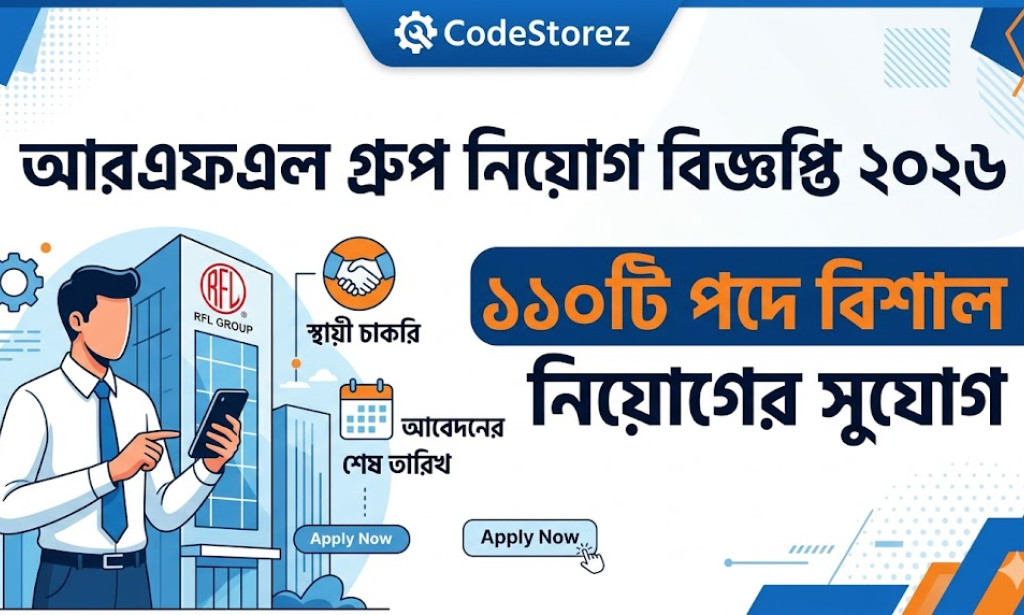 আরএফএল গ্রুপ নিয়োগ বিজ্ঞপ্তি ২০২৬ - ১১০টি পদে বিশাল নিয়োগের সুযোগ
