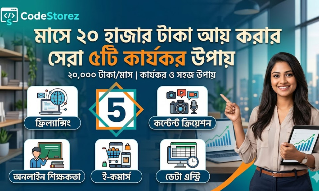 মাসে ২০ হাজার টাকা আয় করার সেরা ৫টি কার্যকর উপায়