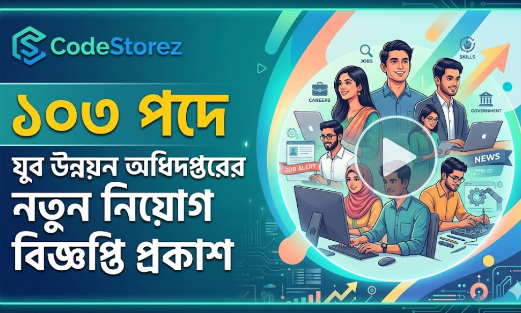 ১০৩ পদে যুব উন্নয়ন অধিদপ্তরের নতুন নিয়োগ বিজ্ঞপ্তি প্রকাশ