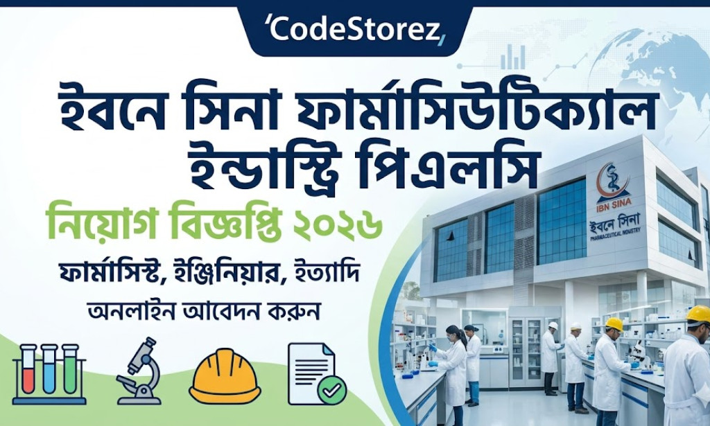 ইবনে সিনা ফার্মাসিউটিক্যাল ইন্ডাস্ট্রি পিএলসি নিয়োগ বিজ্ঞপ্তি ২০২৬