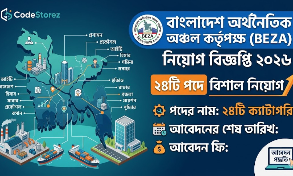 বাংলাদেশ অর্থনৈতিক অঞ্চল কর্তৃপক্ষ (BEZA) নিয়োগ বিজ্ঞপ্তি ২০২৬: ২৪টি পদে বিশাল নিয়োগ