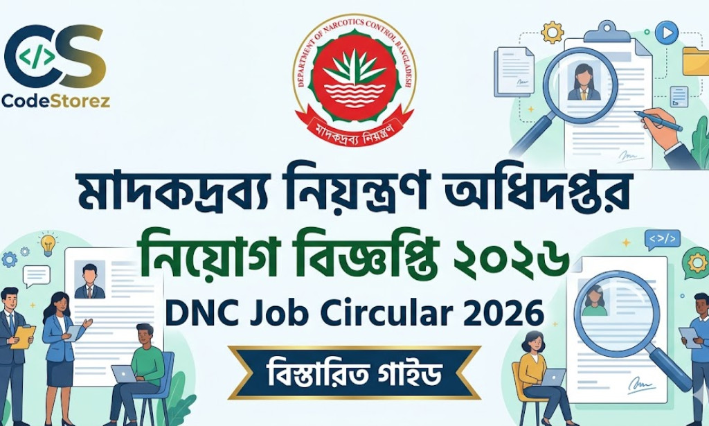 মাদকদ্রব্য নিয়ন্ত্রণ অধিদপ্তর নিয়োগ বিজ্ঞপ্তি ২০২৬ (DNC Job Circular 2026) - বিস্তারিত গাইড