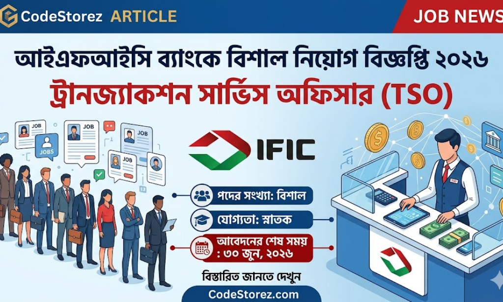 আইএফআইসি ব্যাংকে বিশাল নিয়োগ বিজ্ঞপ্তি ২০২৬: ট্রানজ্যাকশন সার্ভিস অফিসার (TSO)