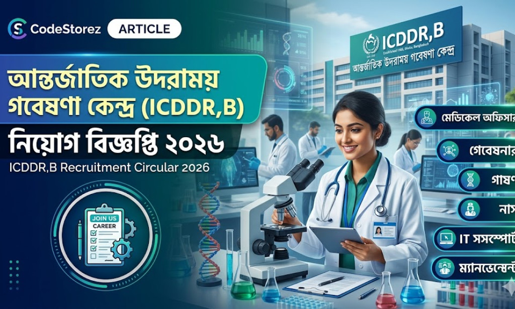 আন্তর্জাতিক উদরাময় গবেষণা কেন্দ্র (ICDDR,B) নিয়োগ বিজ্ঞপ্তি ২০২৬