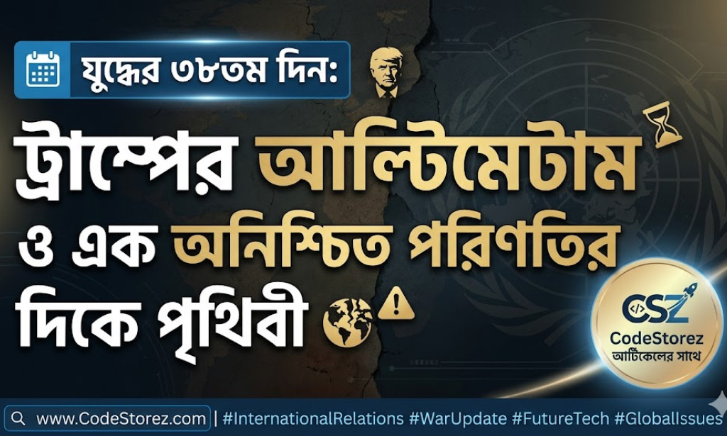যুদ্ধের ৩৮তম দিন: ট্রাম্পের আল্টিমেটাম ও এক অনিশ্চিত পরিণতির দিকে পৃথিবী